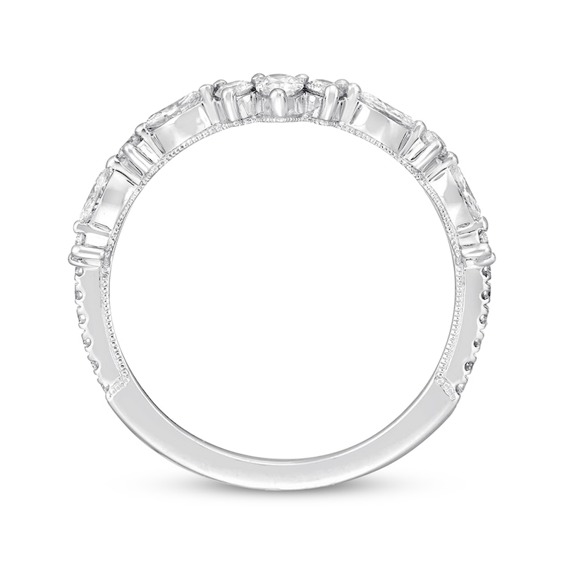 Previously Owned Neil Lane Diamond Anniversary Band 1/2 ct tw Marquise, Pear & Round-cut 14K White Gold