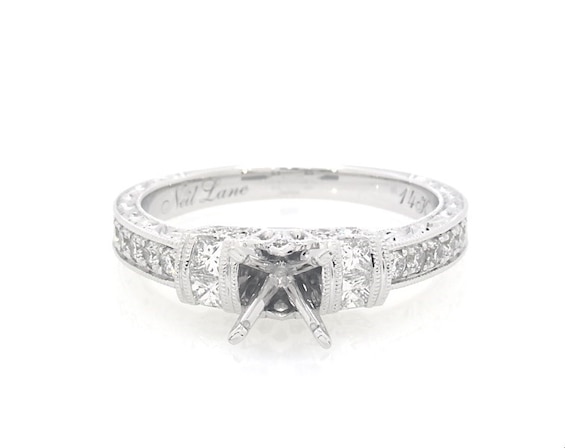 Previously Owned Neil Lane Diamond Engagement Ring Setting 5/8 ct tw 14K White Gold Size 7
