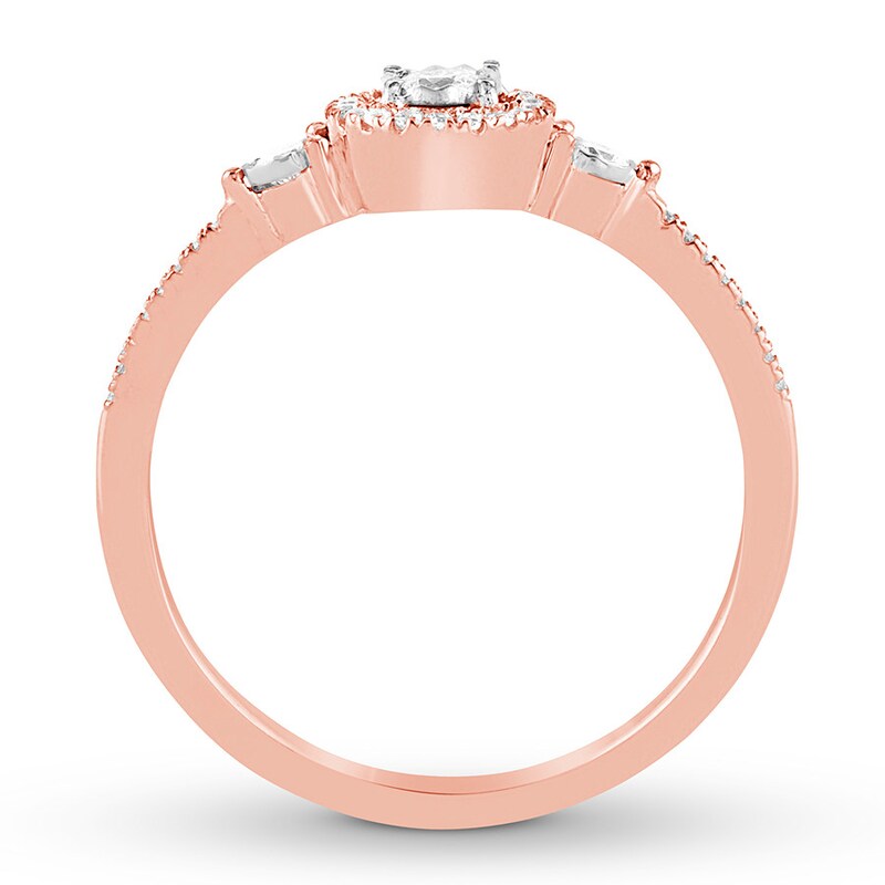 Main Image 2 of Previously Owned Diamond Promise Ring 1/4 ct tw Round-cut 10K Rose Gold