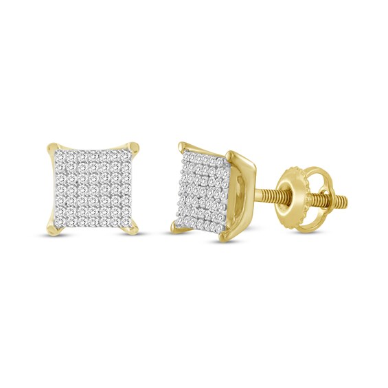 Previously Owned Men's Diamond Stud Earrings 1/4 ct tw Round 10K Yellow Gold