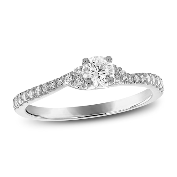 Previously Owned Diamond Engagement Ring 1/2 ct tw Round-Cut 14K White Gold