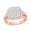 Thumbnail Image 1 of Previously Owned Multi-Diamond Engagement Ring 1 ct tw Princess & Round 10K Two-Tone Gold
