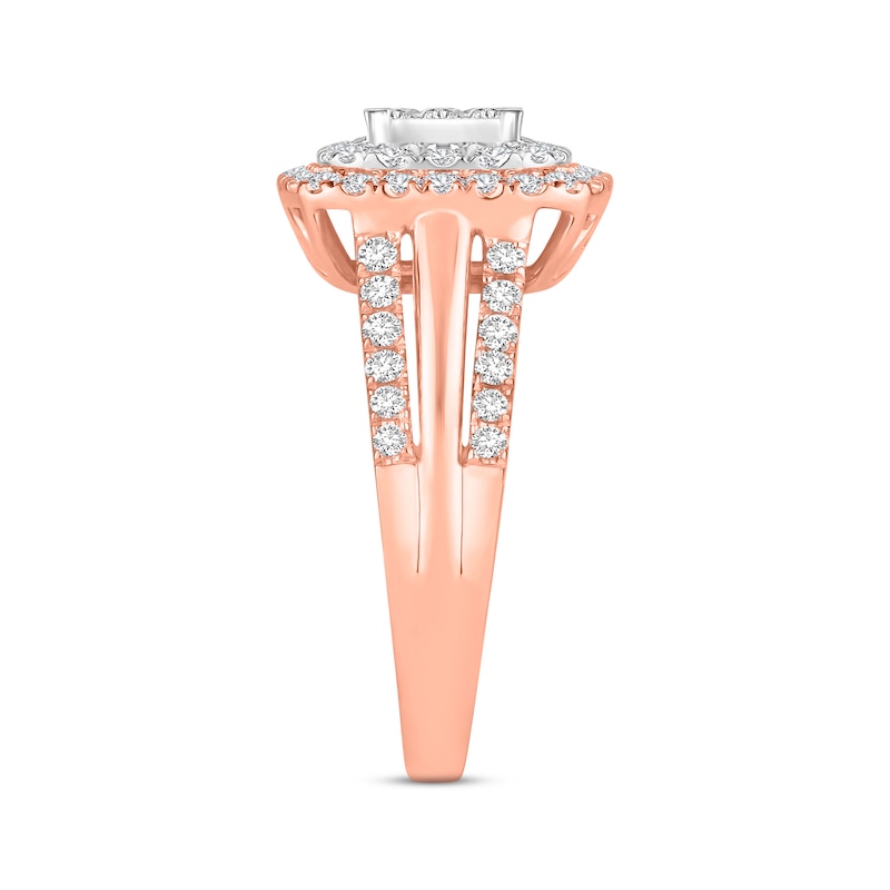 Main Image 2 of Previously Owned Multi-Diamond Engagement Ring 1 ct tw Princess & Round 10K Two-Tone Gold