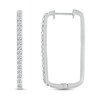 Thumbnail Image 1 of Previously Owned Diamond Paperclip Hoop Earrings 1/2 ct tw Round-cut 10K White Gold