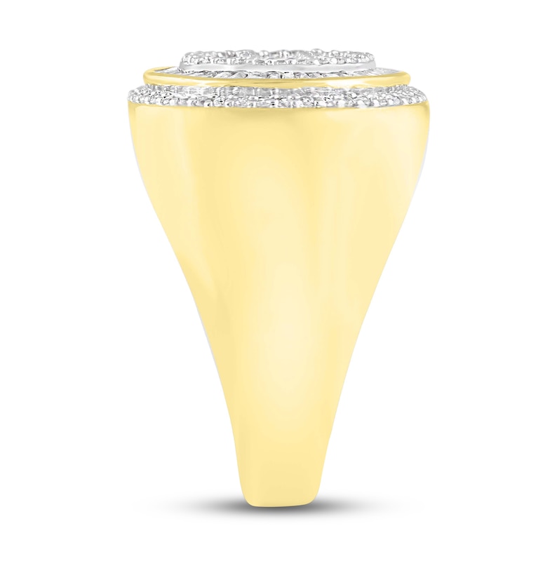 Main Image 2 of Previously Owned Men's Diamond Ring 1-1/4 ct tw Round & Baguette 10K Yellow Gold