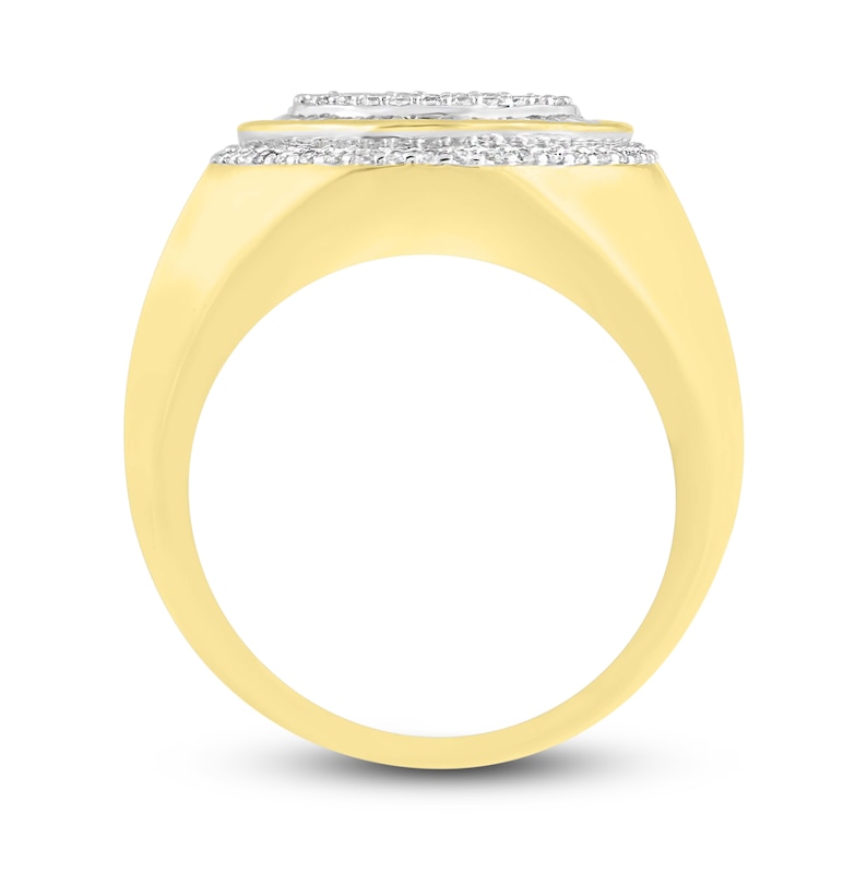 Main Image 3 of Previously Owned Men's Diamond Ring 1-1/4 ct tw Round & Baguette 10K Yellow Gold