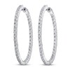 Thumbnail Image 2 of Previously Owned Diamond Hoop Earrings 1/2 ct tw Sterling Silver
