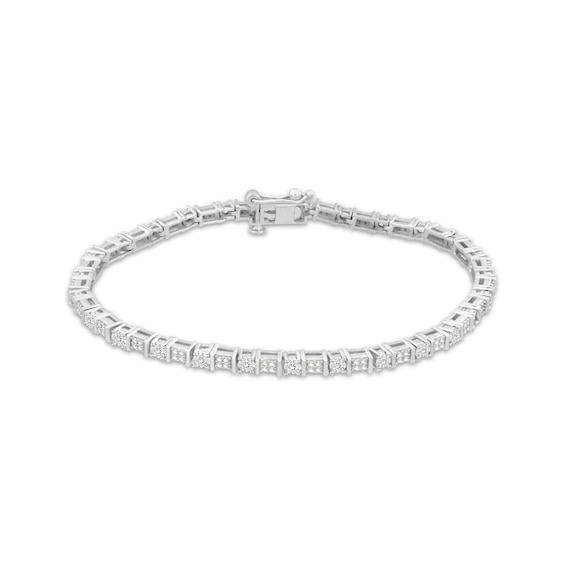 Previously Owned Diamond Fashion Bracelet 1/2 ct tw Round-cut Sterling Silver 7"