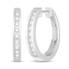 Thumbnail Image 1 of Previously Owned Diamond Hoop Earrings 1/4 ct tw Round-Cut 10K White Gold