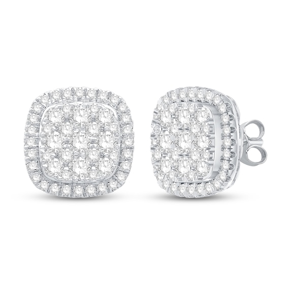 Previously Owned Diamond Stud Earrings 1 ct tw Round-Cut 10K White Gold