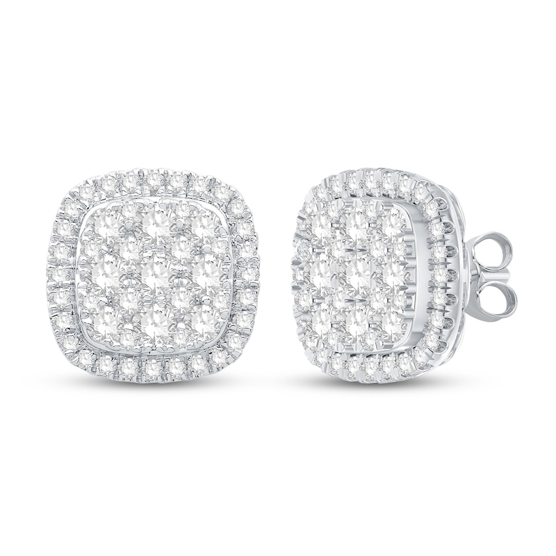 Previously Owned Diamond Stud Earrings 1 ct tw Round-Cut 10K White Gold ...