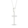 Thumbnail Image 3 of Previously Owned Diamond Cross Necklace 1/5 ct tw Round-Cut Sterling Silver 18"
