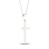Thumbnail Image 4 of Previously Owned Diamond Cross Necklace 1/5 ct tw Round-Cut Sterling Silver 18"