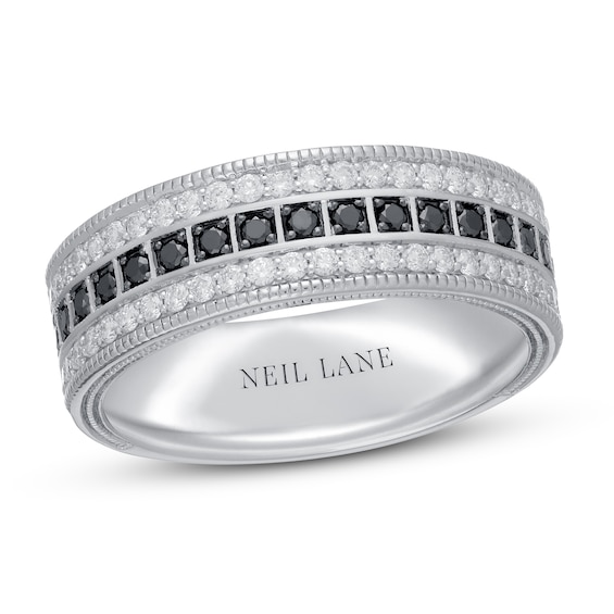 Previously Owned Neil Lane Men’s White & Black Diamond Wedding Band 3/4 ct tw 14K Gold