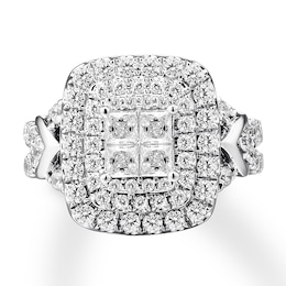 Previously Owned Multi-Stone Princess Diamond Engagement Ring 1-3/4 ct tw 14K White Gold