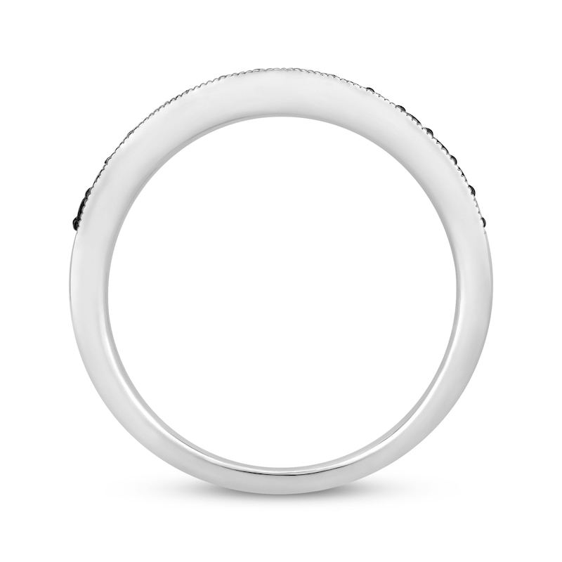 Main Image 2 of Previously Owned Black Diamond Wedding Band 1/4 ct tw Round-cut 14K White Gold