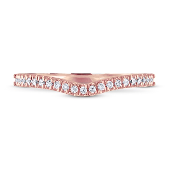 Previously Owned Adrianna Papell Diamond Wedding Band 1/8 ct tw Round-cut 14K Rose Gold