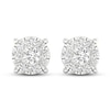 Thumbnail Image 2 of Previously Owned Diamond Halo Stud Earrings 1 ct tw Round-Cut 10K White Gold