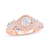 Thumbnail Image 1 of Previously Owned Adrianna Papell Diamond Engagement Ring 1 ct tw Round & Marquise-cut 14K Rose Gold