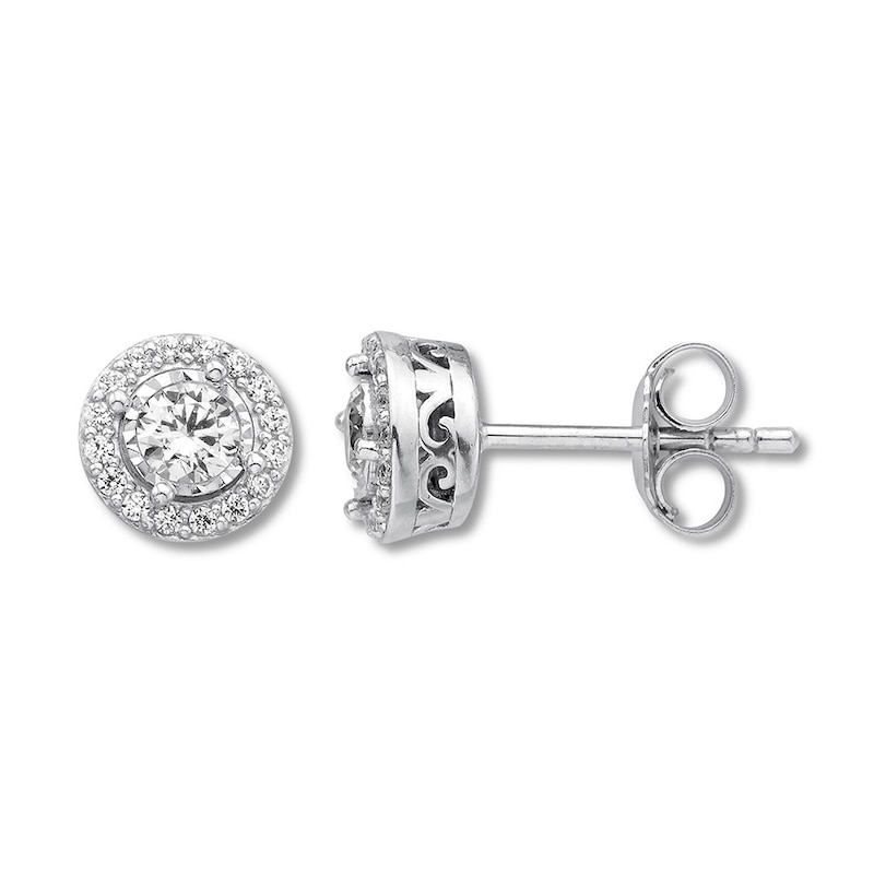 Previously Owned Diamond Stud Earrings 1/2 ct tw Round-cut 10K White Gold