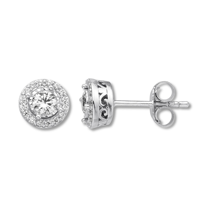 Previously Owned Diamond Stud Earrings 1/2 ct tw Roundcut 10K White