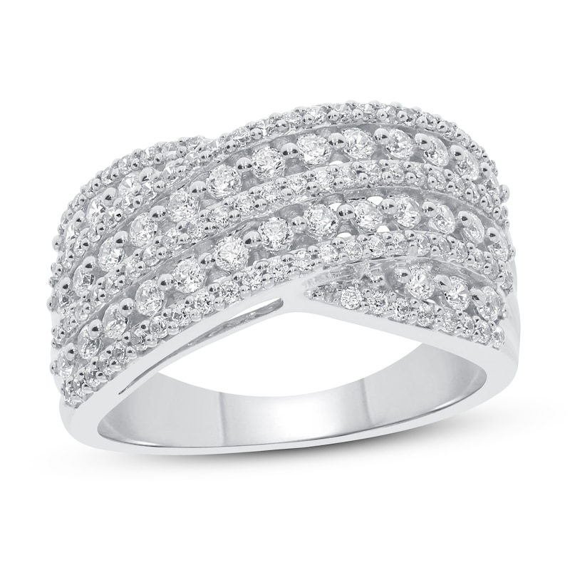 Main Image 1 of Previously Owned Diamond Fashion Ring 1 ct tw Round-cut 10K White Gold