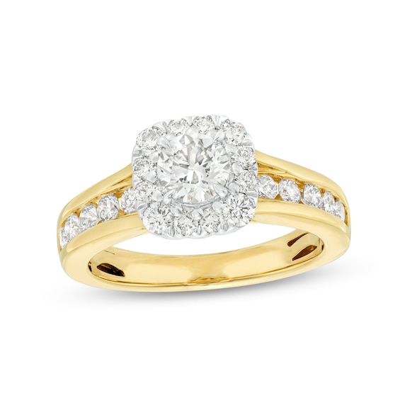 Previously Owned Diamond Engagement Ring 1-3/8 ct tw Round-cut 14K Yellow Gold