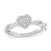 Thumbnail Image 0 of Hallmark Diamonds Multi-Diamond Center Heart Frame Promise Ring 1/4 ct tw Sterling Silver