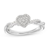 Thumbnail Image 1 of Hallmark Diamonds Multi-Diamond Center Heart Frame Promise Ring 1/4 ct tw Sterling Silver