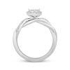 Hallmark Diamonds Multi-Diamond Center Heart Frame Promise Ring 1/4 ct tw Sterling Silver