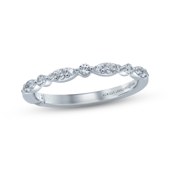 Previously Owned Monique Lhuillier Bliss Diamond Wedding Band 1/4 ct tw Round-cut 18K White Gold