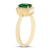 Thumbnail Image 2 of Previously Owned Lab-Created Emerald Ring Lab-Created Sapphires 10K Yellow Gold