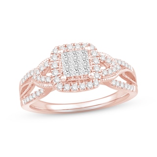 Previously Owned Diamond Engagement Ring 1/2 ct tw Princess & Round-cut 10K Rose Gold