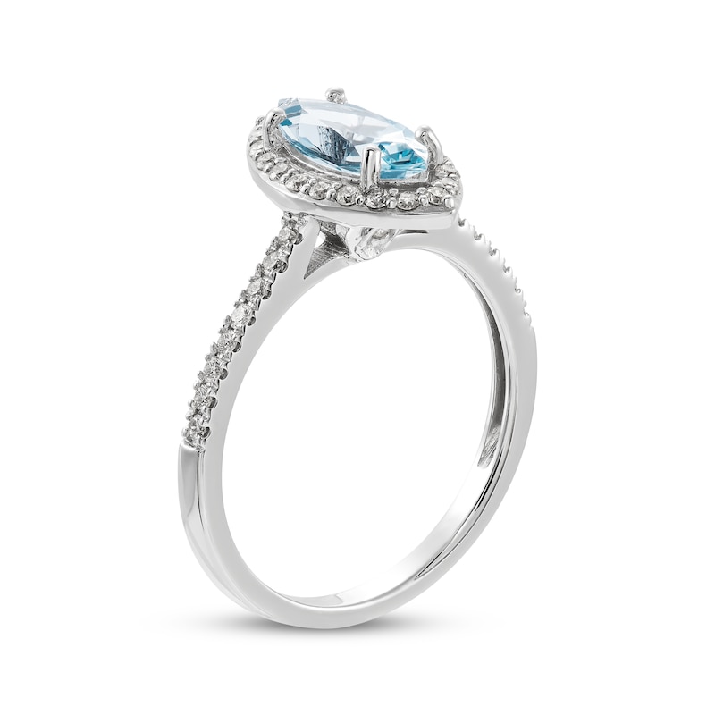 Main Image 2 of Now + Forever Marquise-Cut Aquamarine & Diamond Engagement Ring 1/3 ct tw 14K White Gold