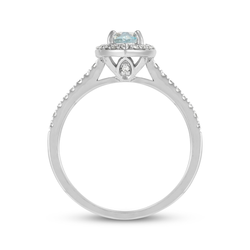 Main Image 3 of Now + Forever Marquise-Cut Aquamarine & Diamond Engagement Ring 1/3 ct tw 14K White Gold