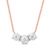 Thumbnail Image 1 of Previously Owned Three-Stone Diamond Necklace 1/4 ct tw Round-cut 10K Rose Gold 18&quot;