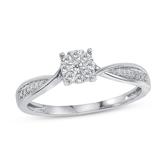 Previously Owned Diamond Promise Ring 1/10 ct tw 10K White Gold