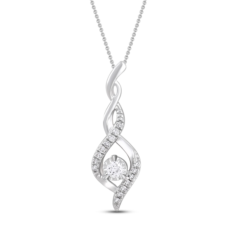 Main Image 1 of Previously Owned Diamond Necklace 1/10 ct tw Sterling Silver 18&quot;