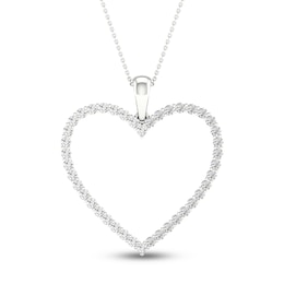 Previously Owned Diamond Heart Necklace 1/2 ct tw Round-cut 10K White Gold 18"