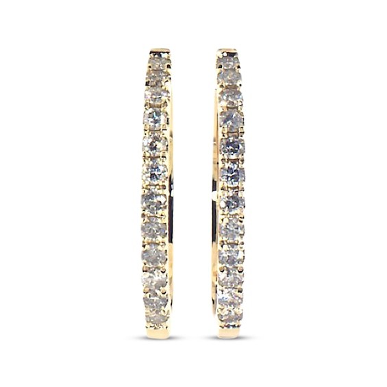 Previously Owned Diamond Hoop Earrings 1/2 cttw 10K Yellow Gold