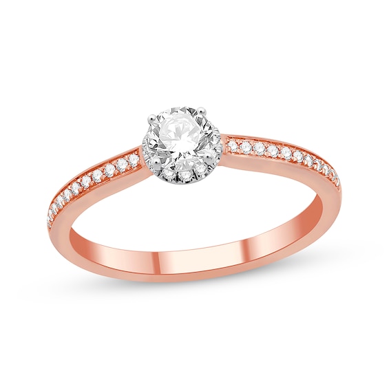 Previously Owned Diamond Engagement Ring 1/2 ct tw Round-cut 10K Rose Gold