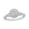 Thumbnail Image 1 of Previously Owned Multi-Diamond Engagement Ring 1/2 ct tw Round & Baguette 10K White Gold
