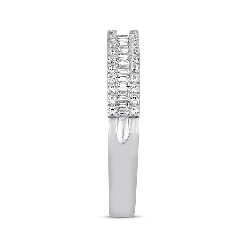 Main Image 2 of Previously Owned Diamond Anniversary Band 1/5 ct tw Round & Baguette-cut 10K White Gold