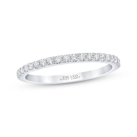 Previously Owned THE LEO First Light Diamond Wedding Band 1/5 ct tw Round-cut 14K White Gold