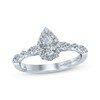 Thumbnail Image 1 of Previously Owned Monique Lhuillier Bliss Diamond Engagement Ring 7/8 ct tw Pear & Round-cut 18K White Gold