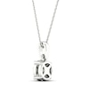 Thumbnail Image 4 of Previously Owned Diamond Halo Necklace 1/10 ct tw Round-Cut 10K White Gold 18"