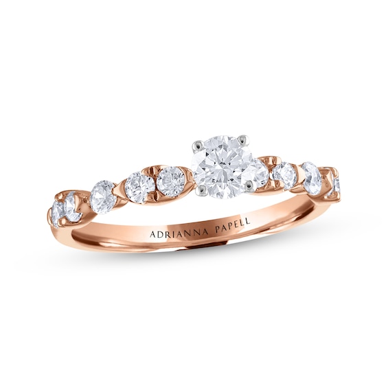 Previously Owned Adrianna Papell Diamond Engagement Ring 5/8 ct tw Round-cut 14K Rose Gold