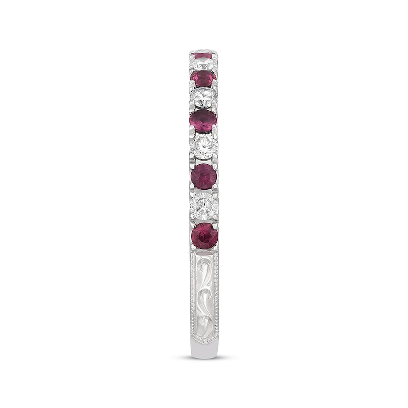 Main Image 2 of Previously Owned Neil Lane Ruby Anniversary Band 1/5 ct tw Round-cut Diamonds 14K White Gold Size 9.5