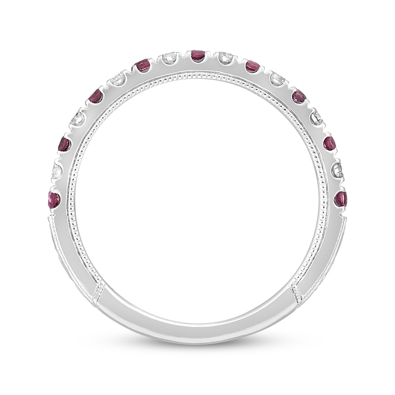 Main Image 3 of Previously Owned Neil Lane Ruby Anniversary Band 1/5 ct tw Round-cut Diamonds 14K White Gold Size 9.5