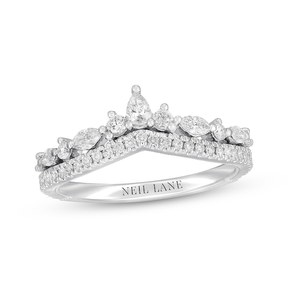 Previously Owned Neil Lane Diamond Anniversary Band 1/2 ct tw Marquise, Pear & Round-cut 14K White Gold Size 4.75